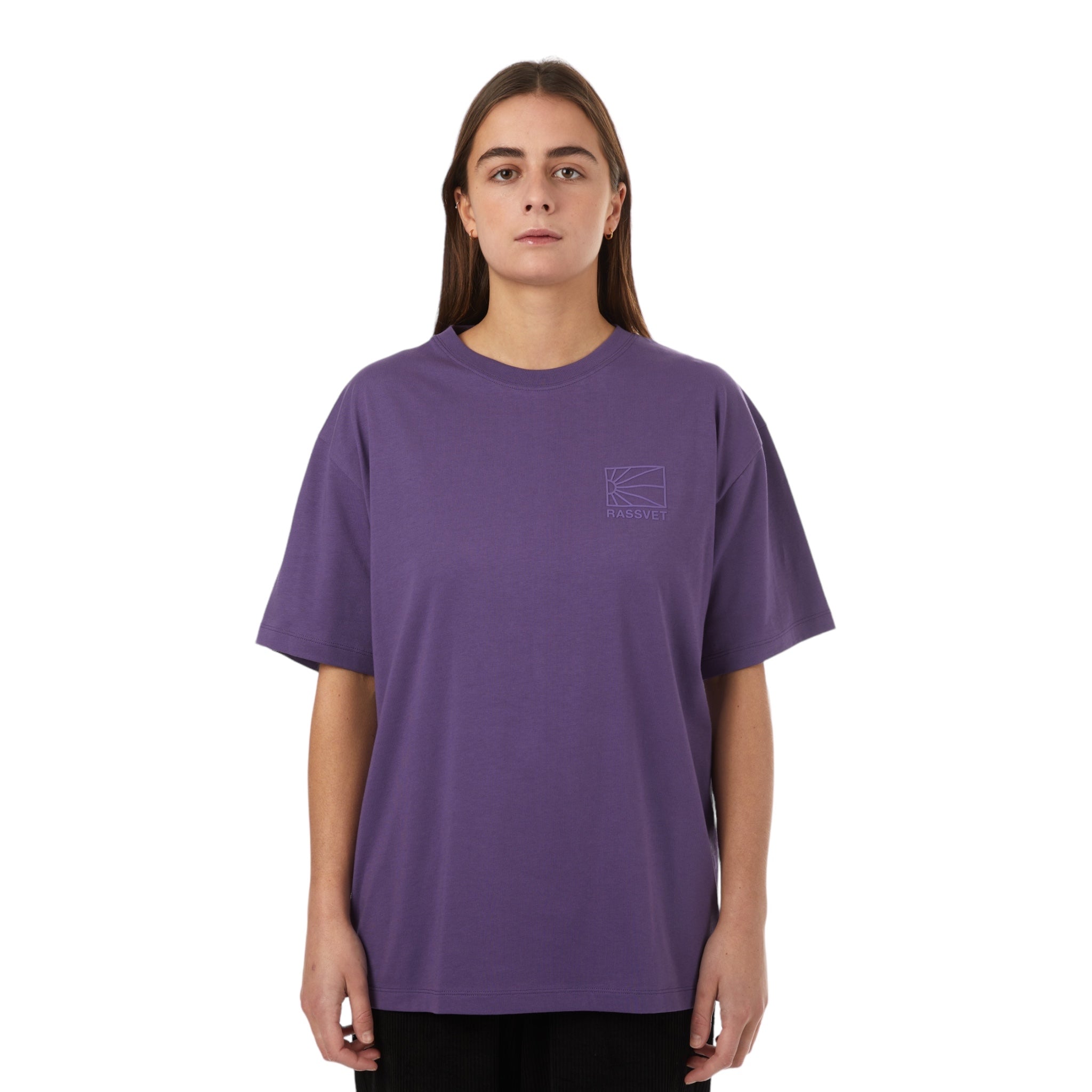 Men Small Logo T-Shirt Knit Purple - Rassvet