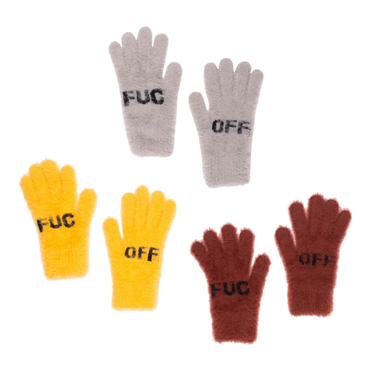 Hairy Gloves Grey, Red, Yellow - FUC