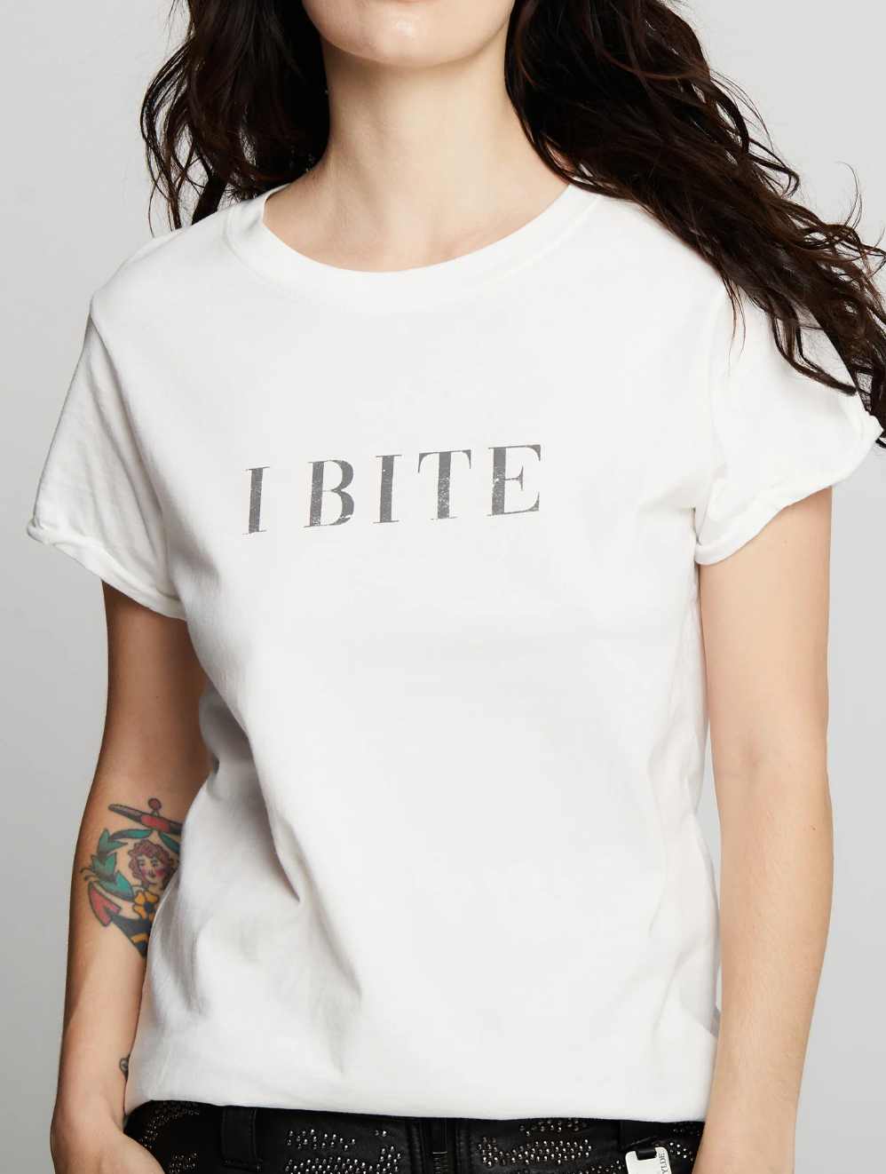 I Bite White Fitted Tee - Recycled Karma