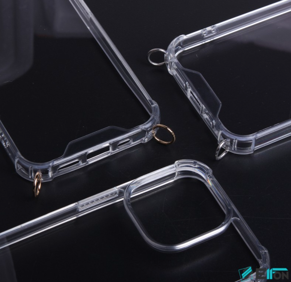 I-Phone 14/ 14Pro/ 14 Pro Max - Case mit silbernen Ring zum Aufhängen