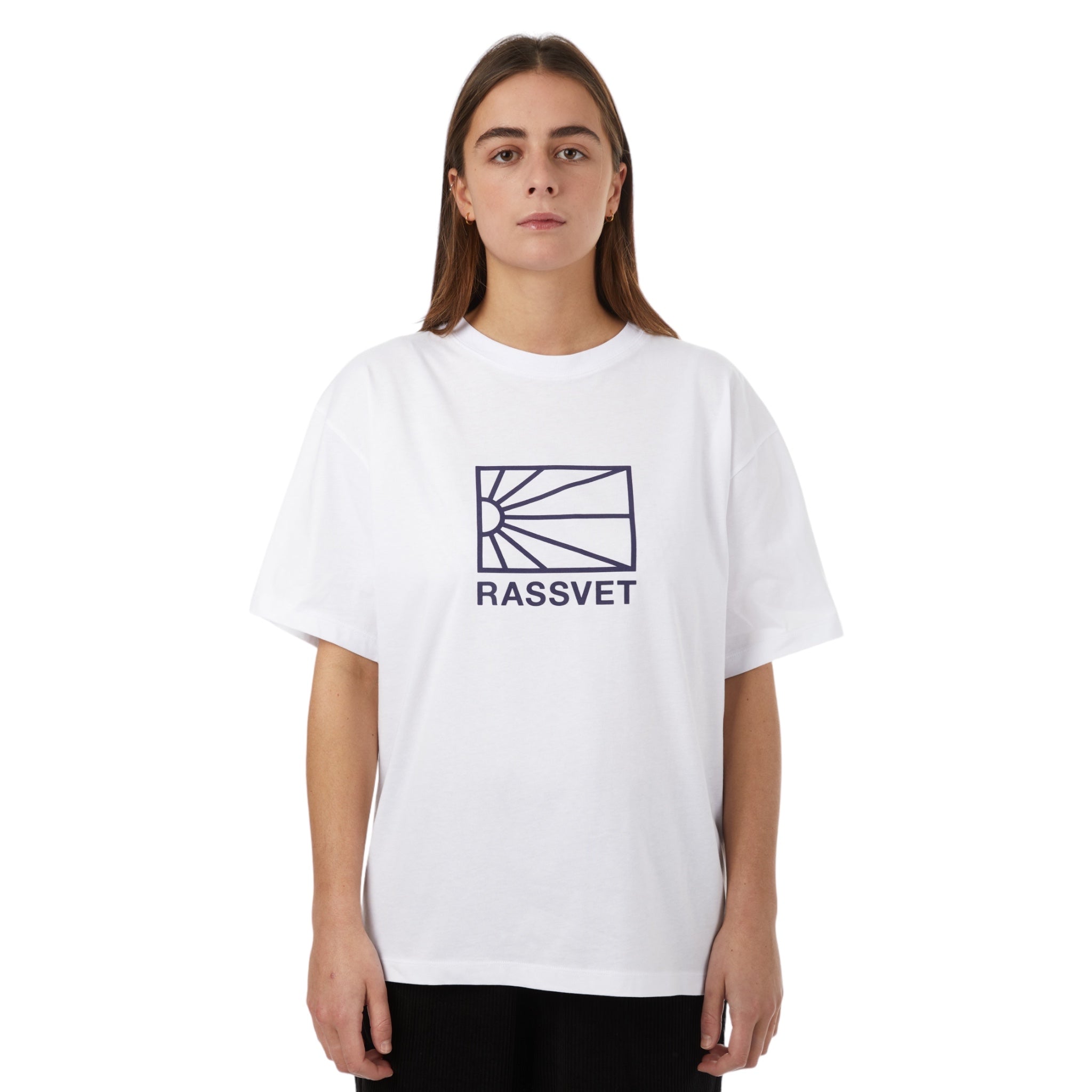 Men Big Logo T-Shirt Knit White  - Rassvet