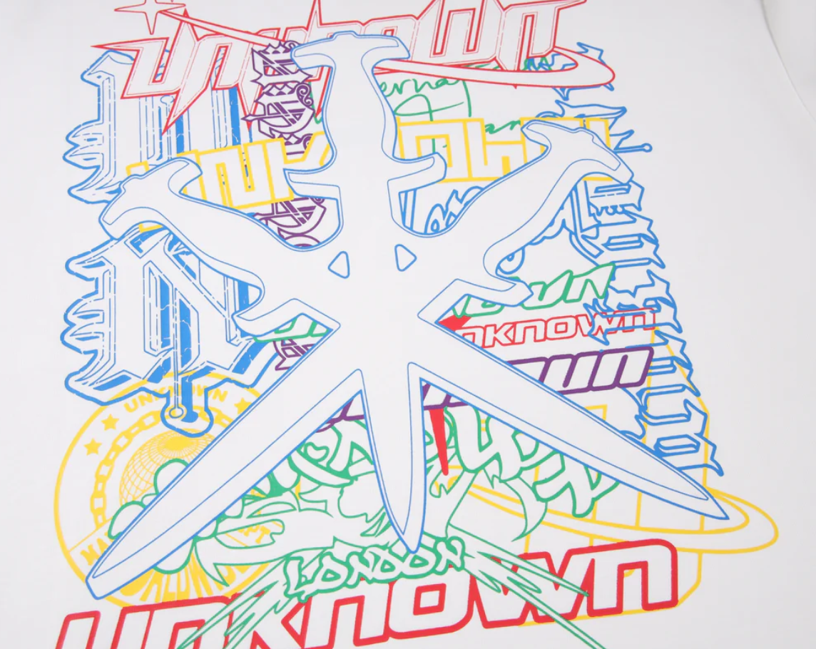 Multi Unknown Loge Graphic Tee white - Unknown London