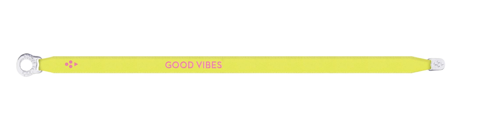 Good Vibes - satin bracelet  neon yellow - Sorbet Island