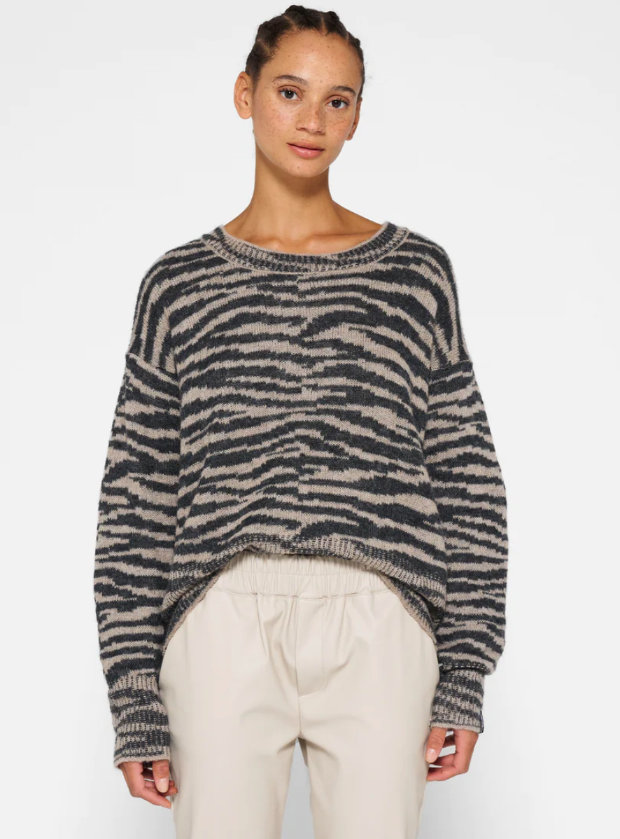 Sweater Knit Zebra warm Taupe - 10DAYS