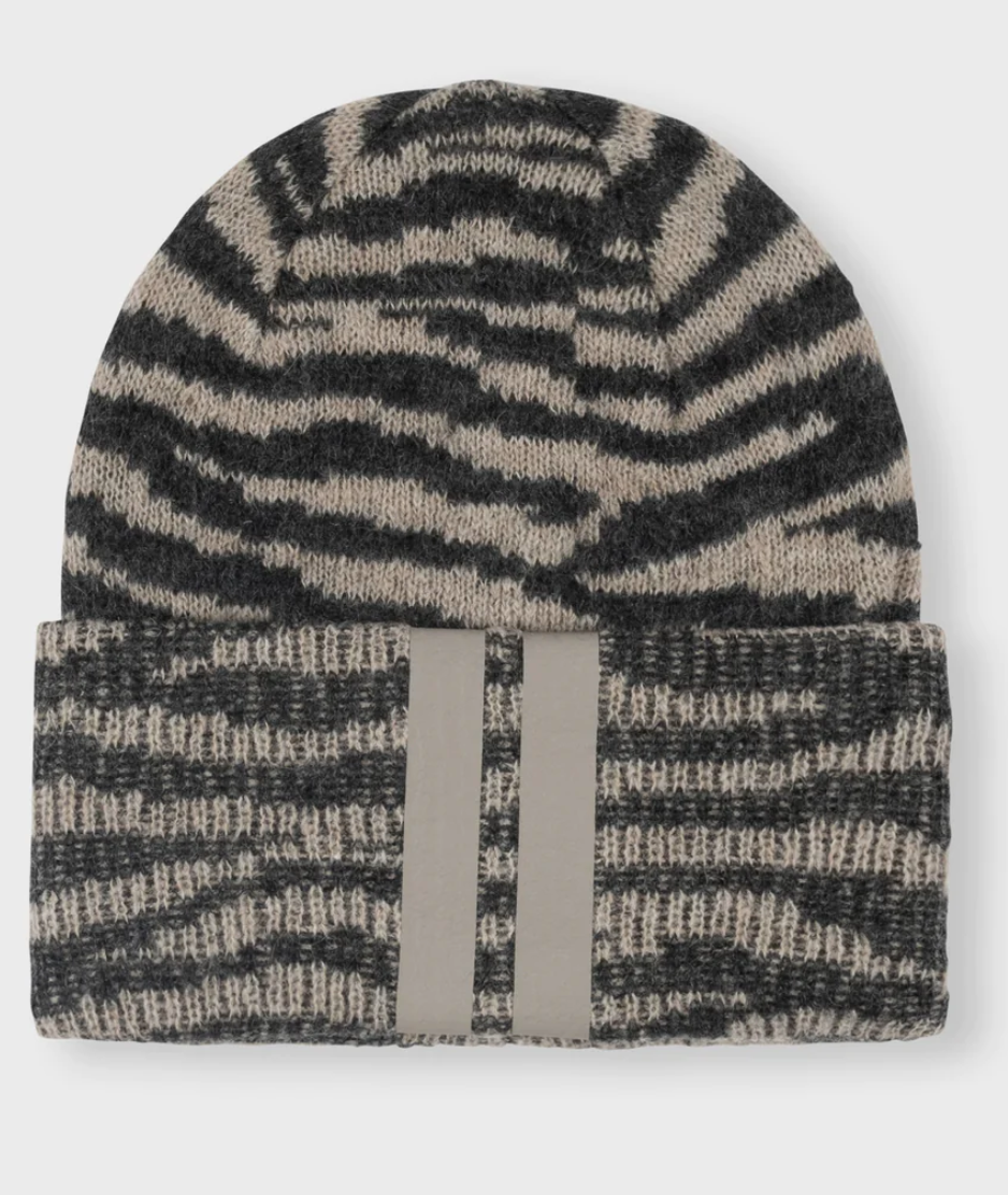 Knitted Beanie Zebra warm Taupe - 10DAYS