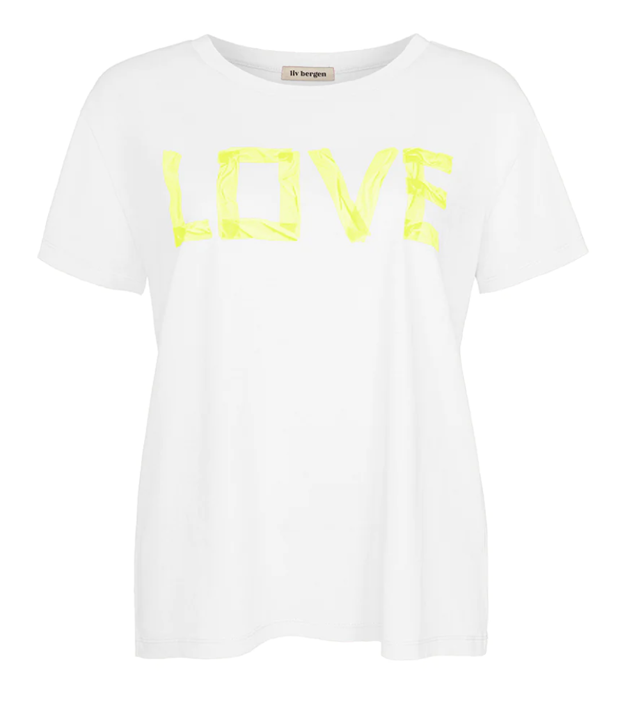 T-Shirt LOVE in optic white - Liv Bergen