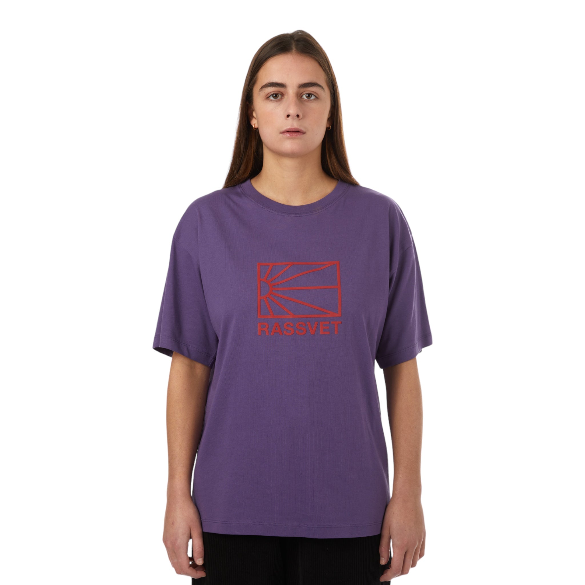 Men Big Logo T-Shirt Knit Purple - Rassvet