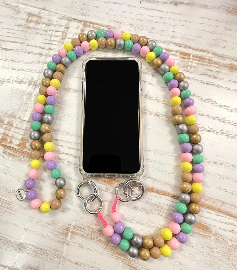 Mobile phone chains made of wooden beads, without case - Escapulario