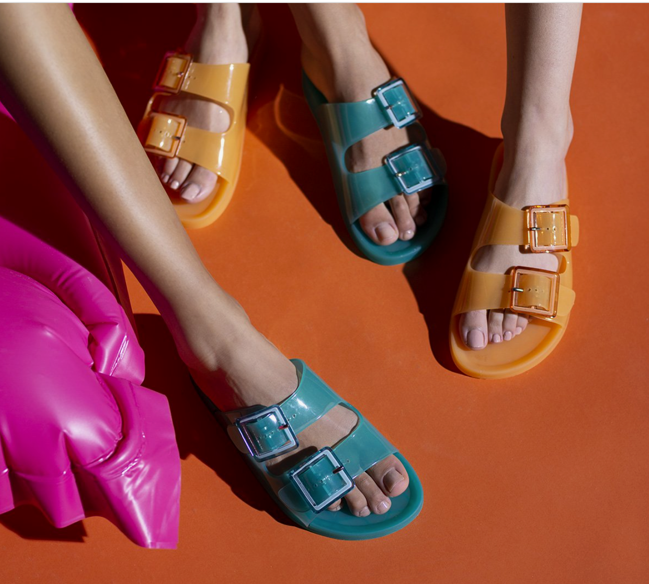 Monochrome jelly sandal Fuxia - Colors of California