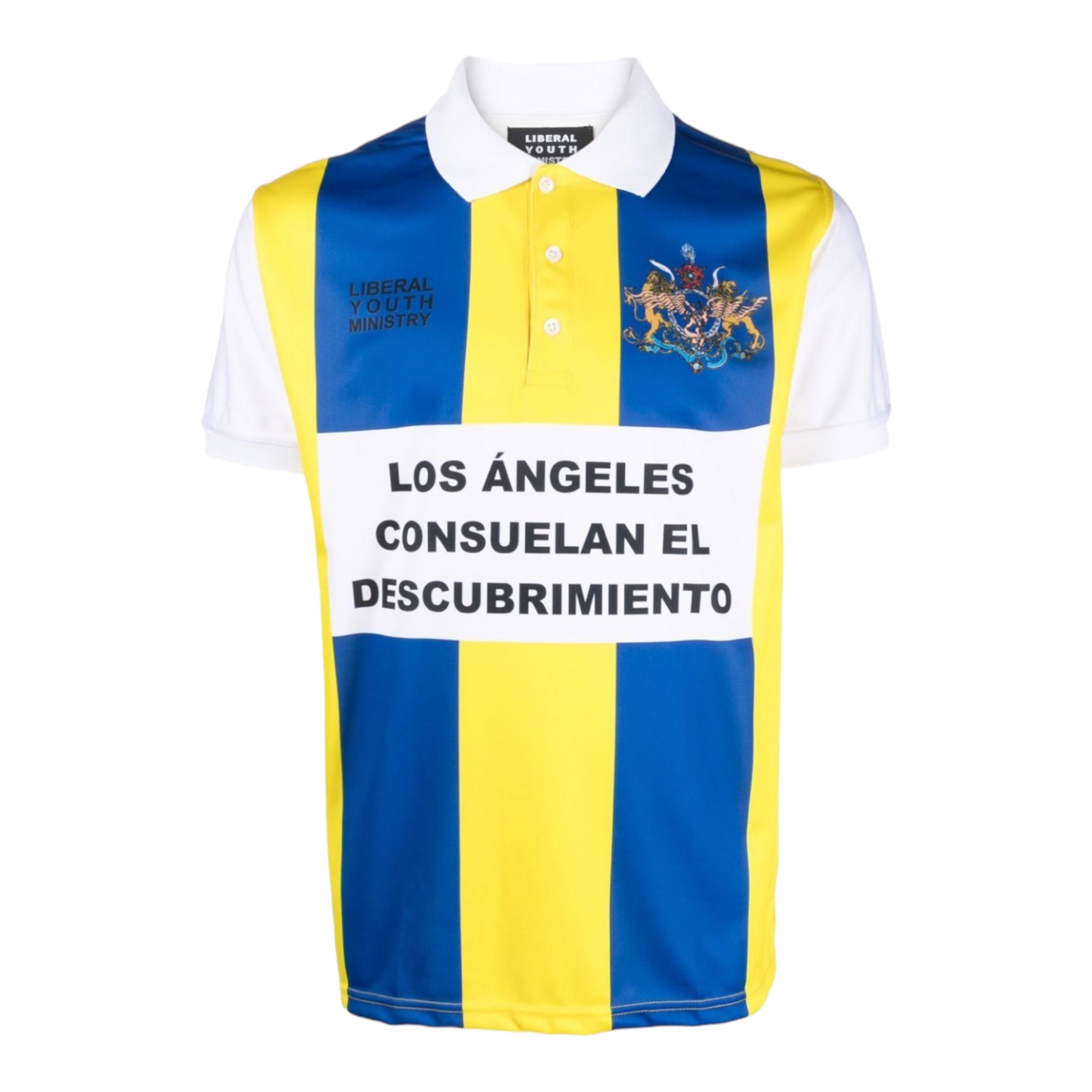 Unisex Football Polo Shirt Blue/Yellow - Liberal Youth Ministry