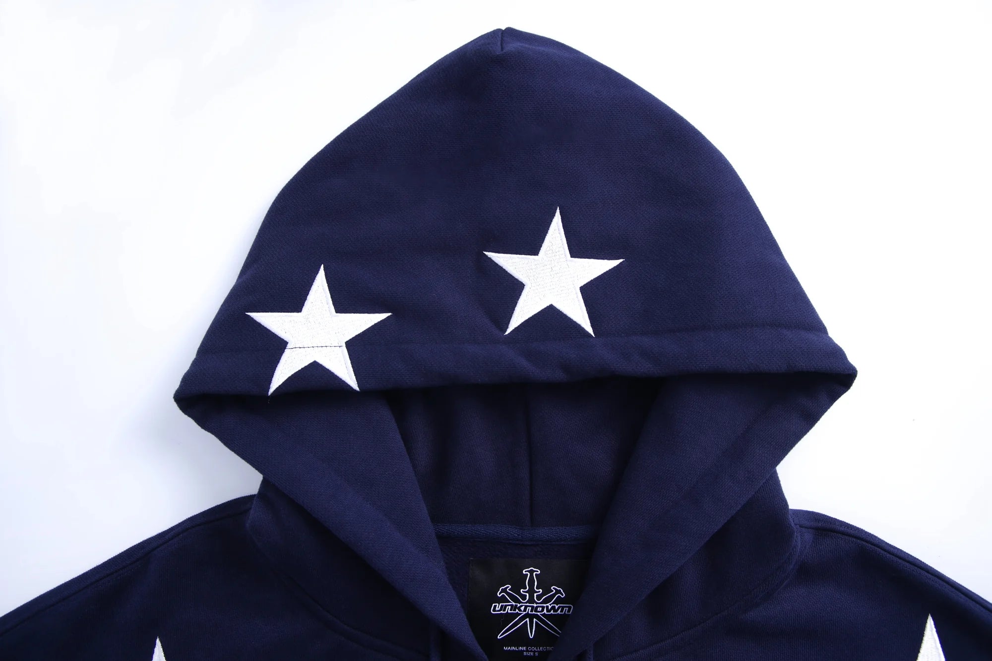 All Over Star Zip Hoodie Navy - Unknown London