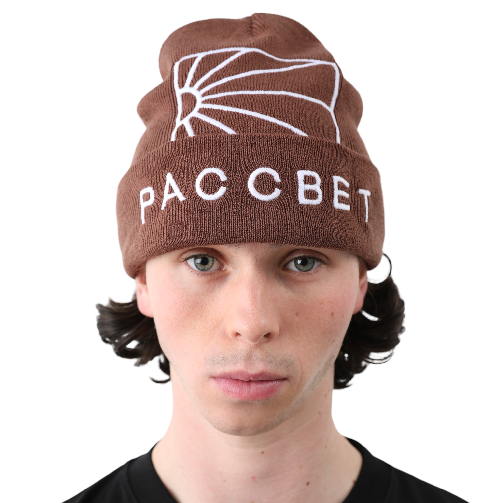 Men Big Logo Beanie Knit Dark Brown - Rassvet (PACCBET)